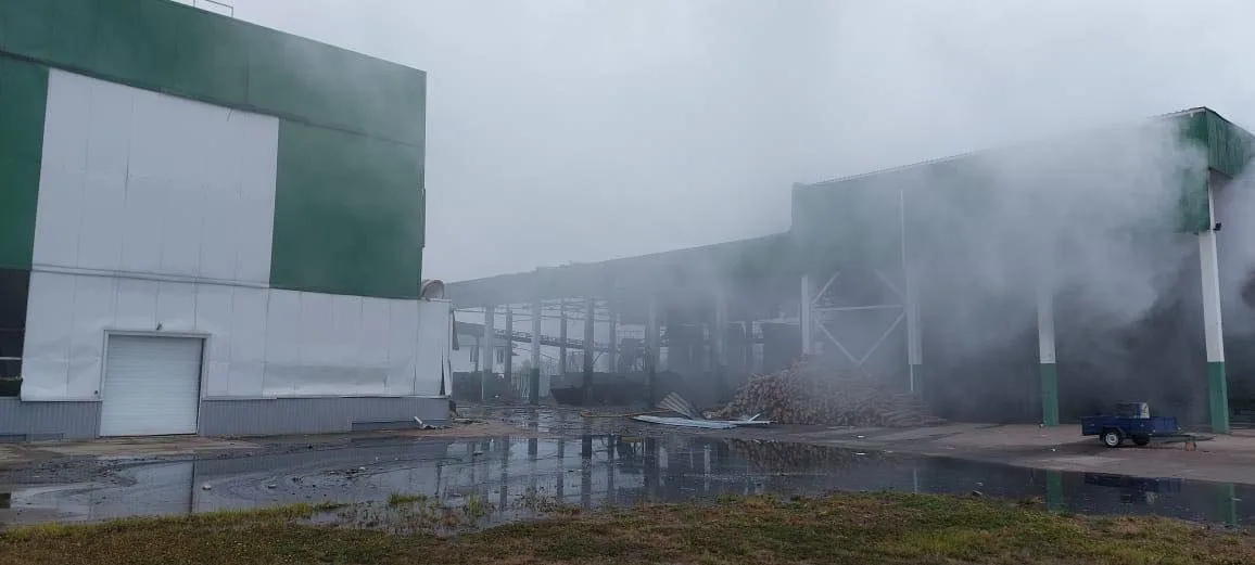 ТЭЦ, принадлежащая компании "Клиар Энерджи", после ночного налета "Гераней"