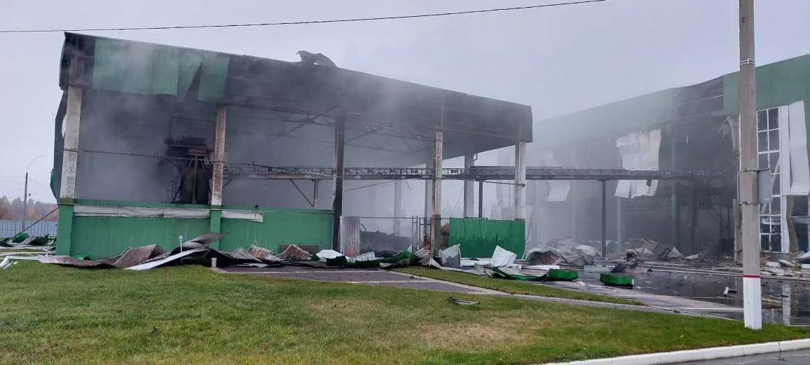 ТЭЦ, принадлежащая компании "Клиар Энерджи", после ночного налета "Гераней"