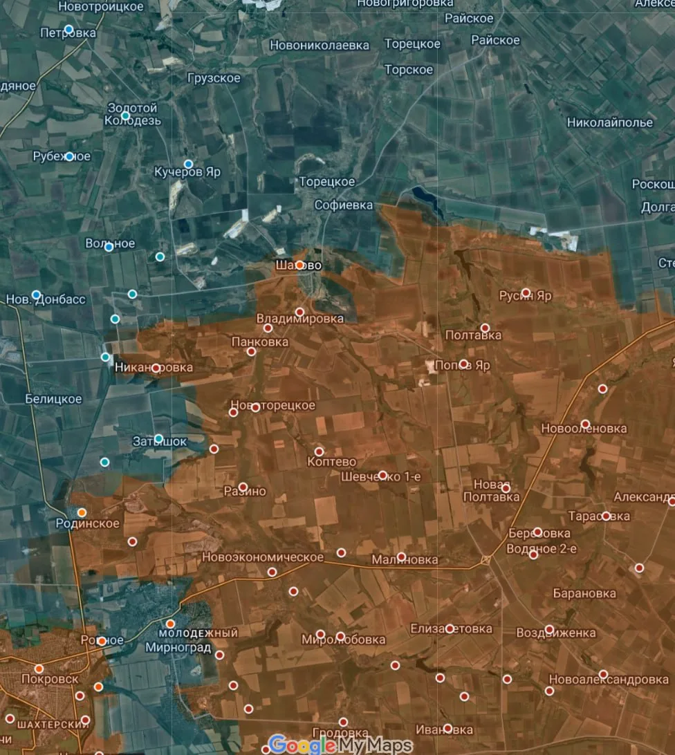 Пока идёт работа в Покровске и вокруг него, не прекращаются бои к северу, в районе Шахово