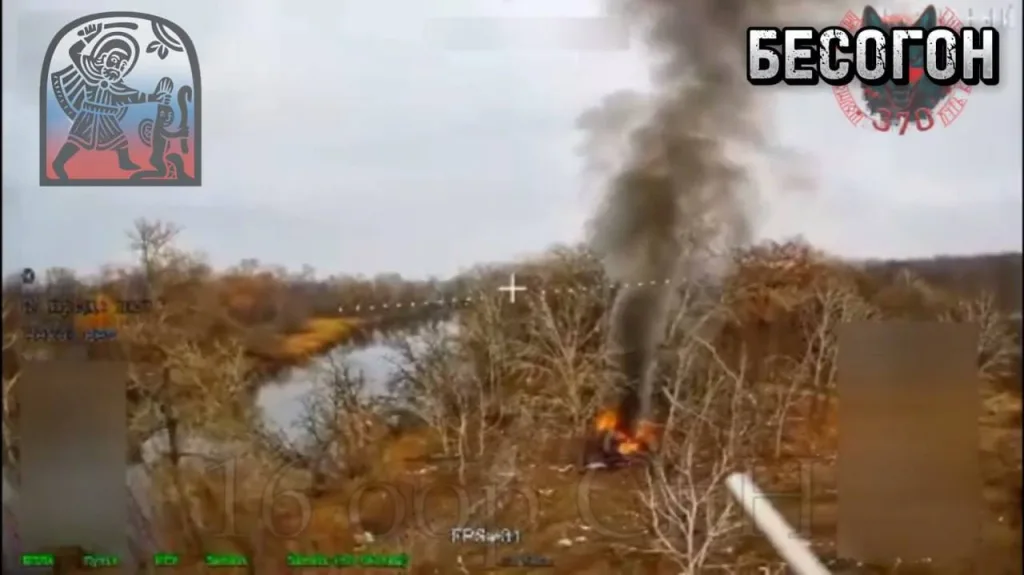 Уничтожение FPV-дронами редкого бронеавтомобиля AT105 Saxon ВСУ с антидроновой защитой в районе Лимана