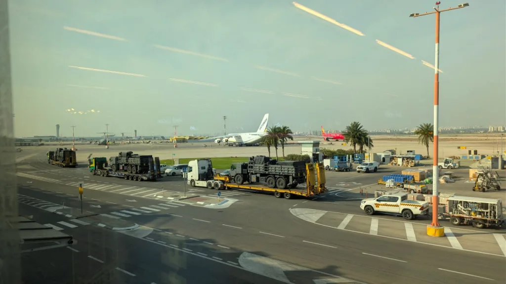 Очередной визит украинского Ан-124 «Руслан» в аэропорт Бен-Гуриона за военным грузом