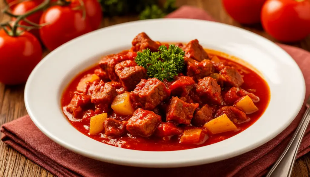 Советский гуляш от шефа Ивлева: аромат напоминает о детстве, вкус школьной столовой и соус, который уносит в мир наслаждения за 30 секунд