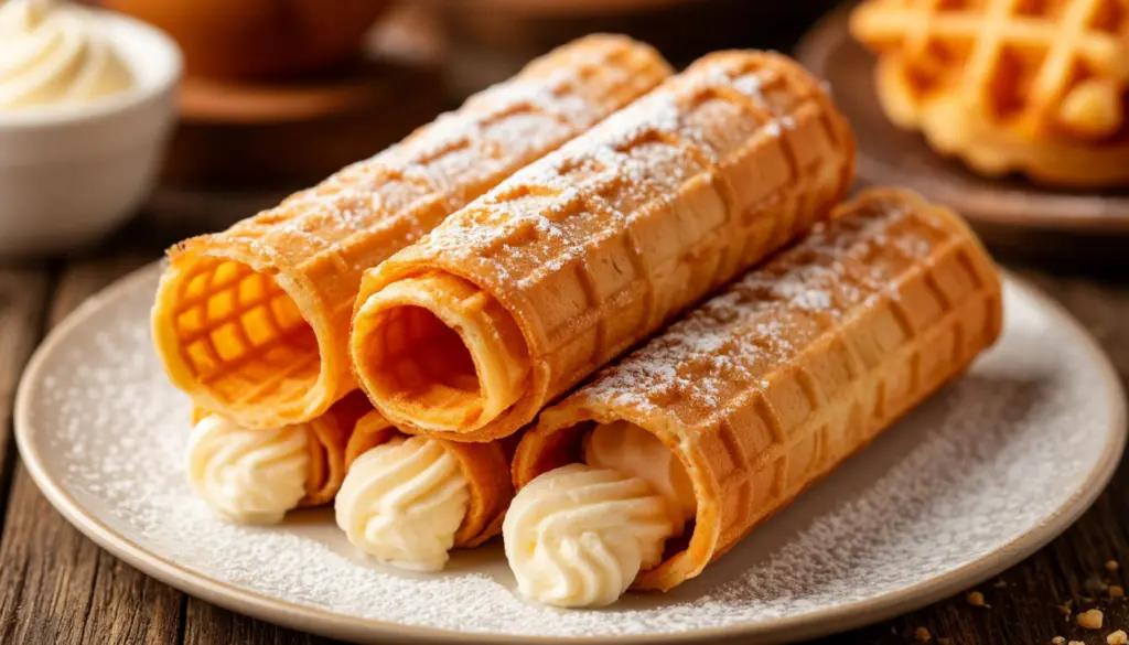 Готовлю самое бюджетное тесто для вафельных трубочек – они хрустящие, а крем отлично сохраняется