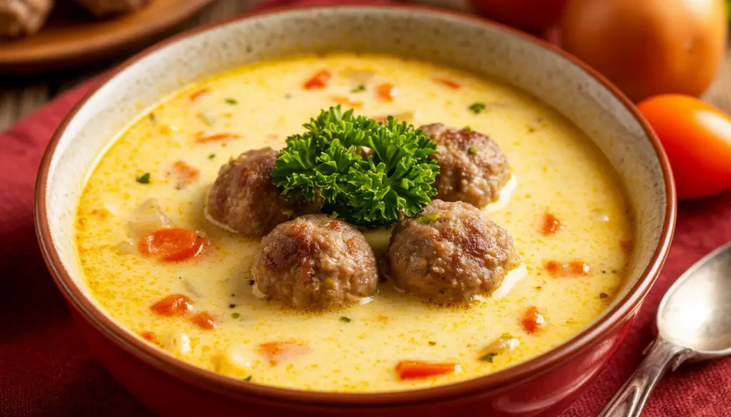 Отличный сырный суп с фрикадельками — кремовый, мягкий и его приготовление не требует особых усилий
