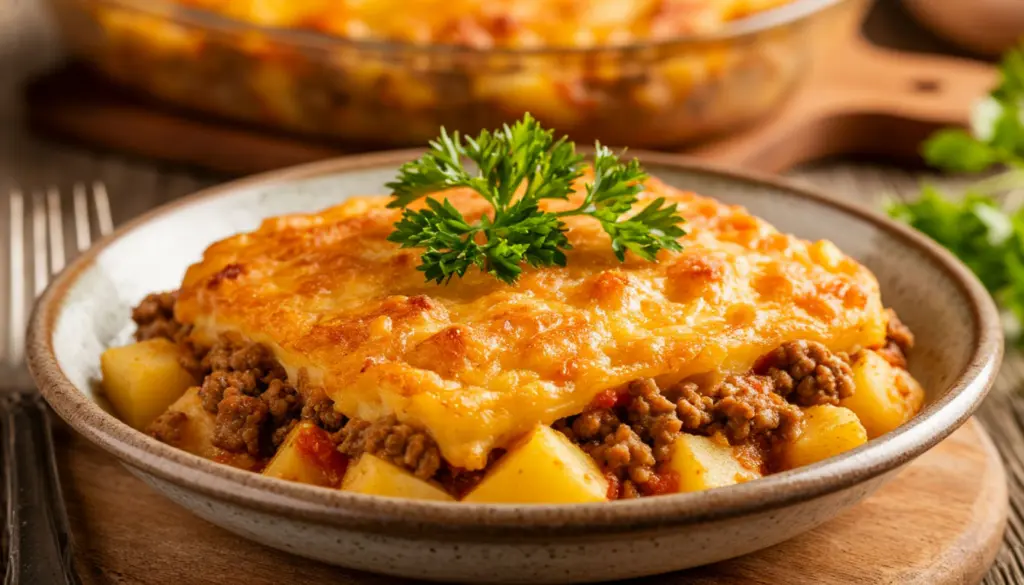 Когда у меня нет желания проводить время на кухне, я обычно готовлю запеканку из мясного фарша и овощей: пока я объединяю ингредиенты, духовка уже разогревается