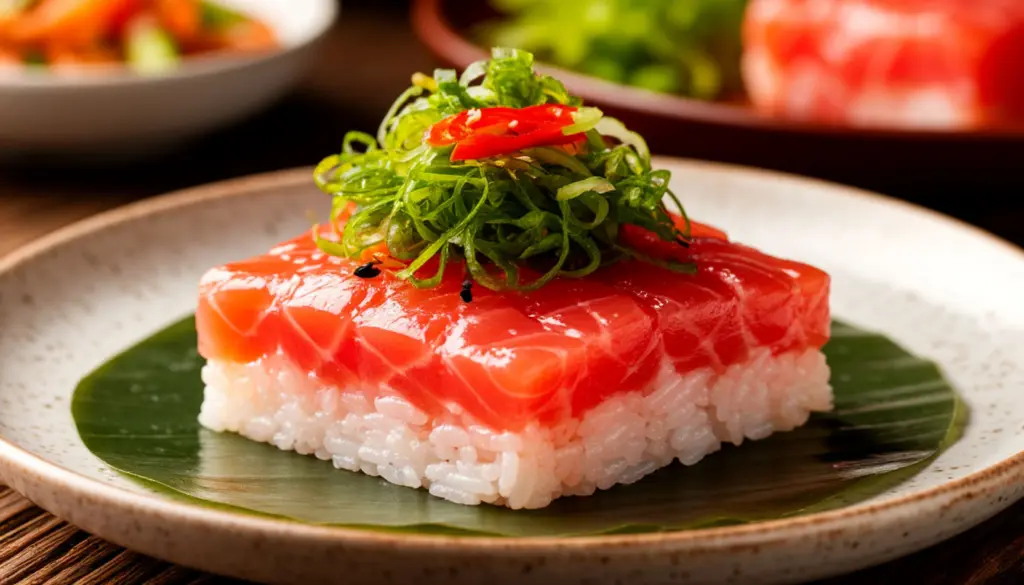 Теперь я не заказываю доставку: готовлю великолепный запеченный суши-торт — он отлично подходит для новогоднего стола