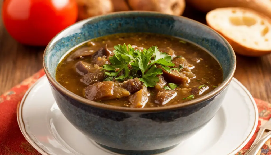 Этот суп с баклажанами я увидела в Риме — готовлю его каждый день на протяжении недели и получаю удовольствие