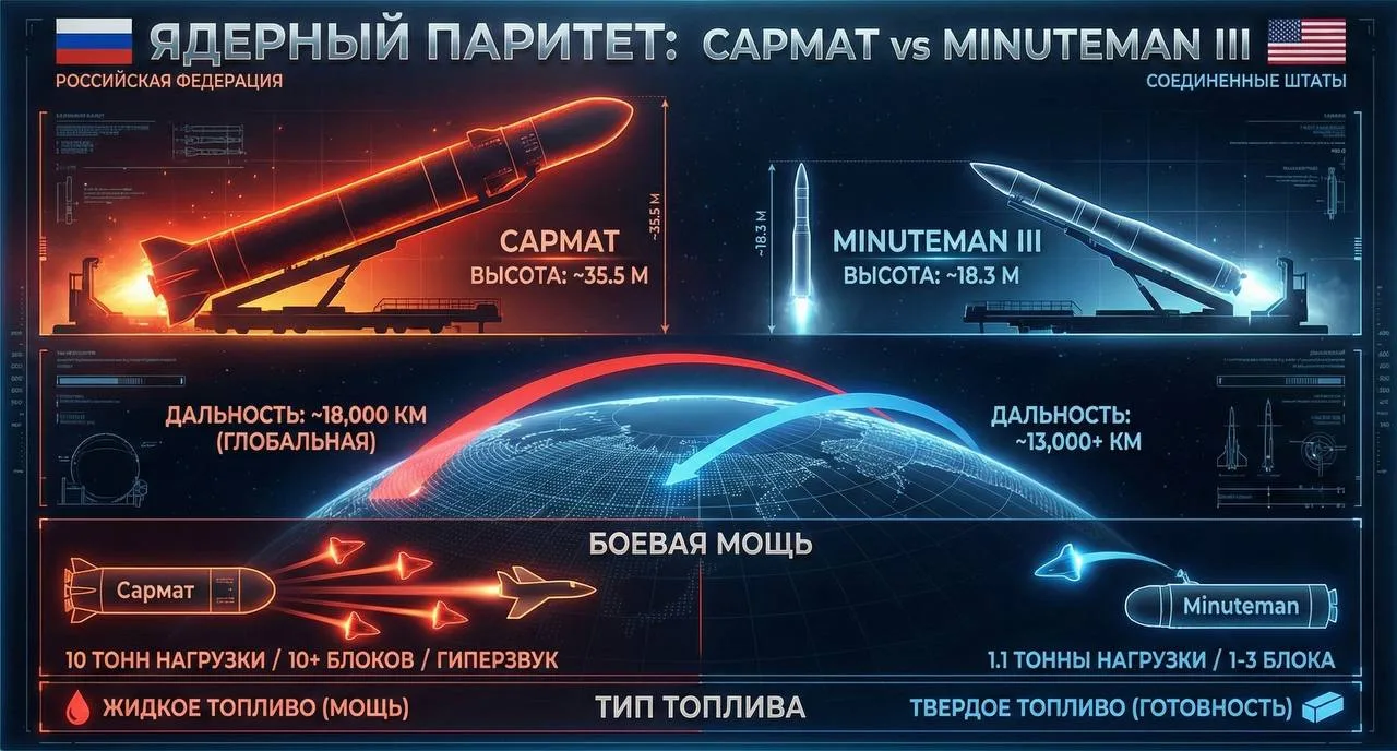 «Сармат» vs Minuteman III: Битва поколений