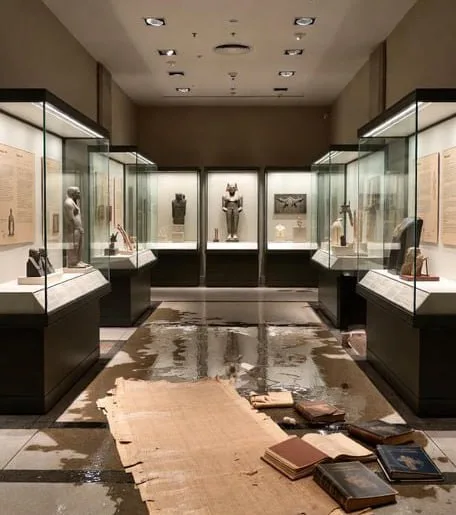 Не успел Лувр отойти от ограбления, так его затопило — около 400 книг залило водой из-за протечки труб в Египетском отделе