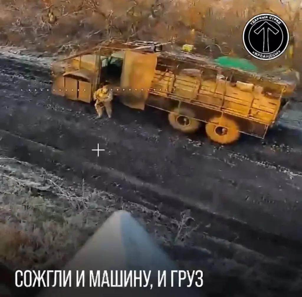 Подборка боевой работы расчётов FPV-дронов отряда «Ирландцы» по бронетехнике, автотранспорту, НРК и артиллерии ВСУ на Покровско-Мирноградском направлении