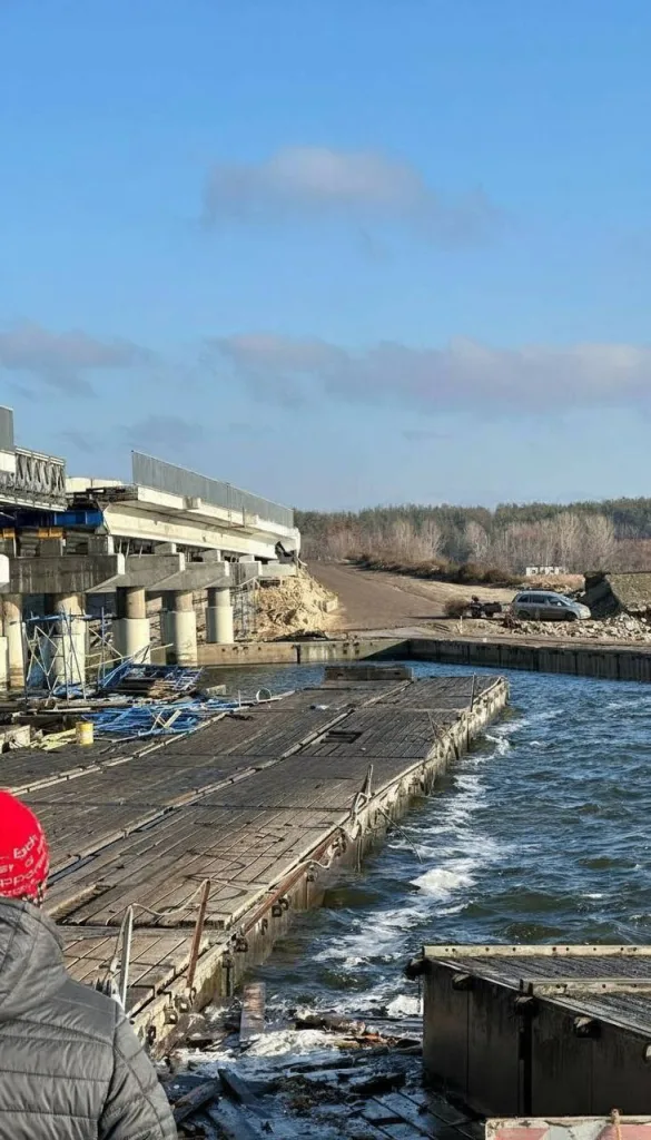 Результат ракетного удара ВС РФ по плотине Печорского водохранилища в Харьковской области