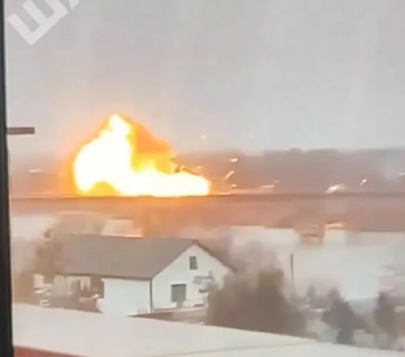 Удар "Герани-2" по мосту через Днестр в селе Маяки Одесской области