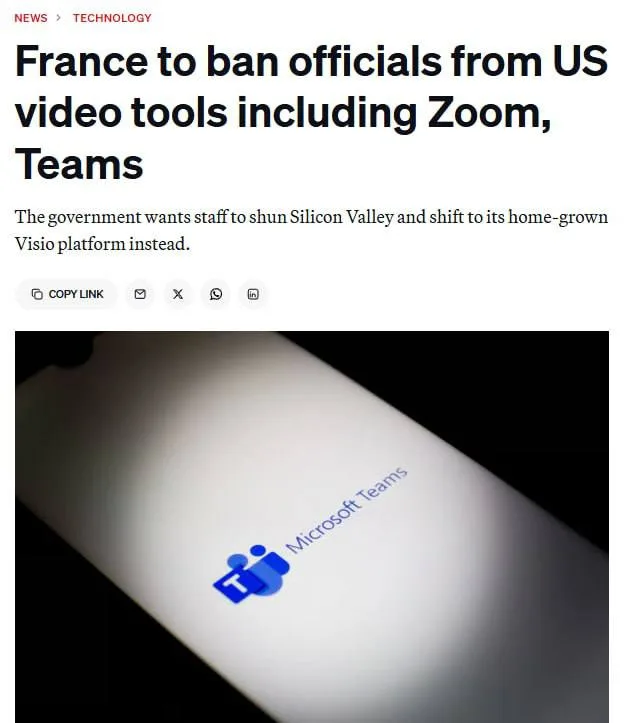 Франция отказывается от американских сервисов видеосвязи