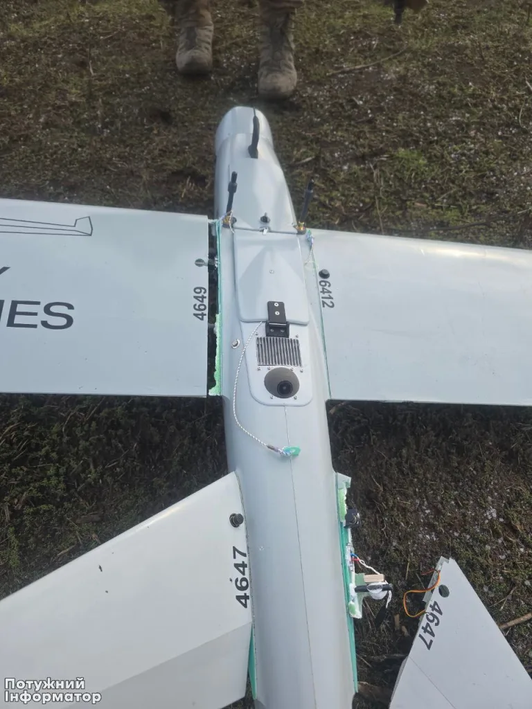 Сбитая украинская «Лелека-100» с системой Snitch для уклонения от FPV-перехватчиков