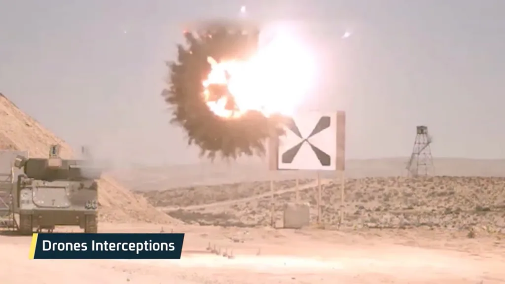 Процесс работы израильского КАЗ Iron Fist по FPV-дронам, барражирующим боеприпасам, гранатам РПГ, ракетам ПТРК и даже БОПС в ходе испытаний