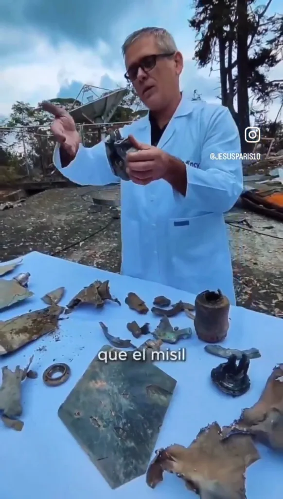 Обломки американской планирующей бомбы AGM-154C-1 JSOW, обнаруженные на территории Венесуэльского института научных исследований (IVIC) в районе города Сан-Антонио-де-Лос-Альтос в штате Миранда