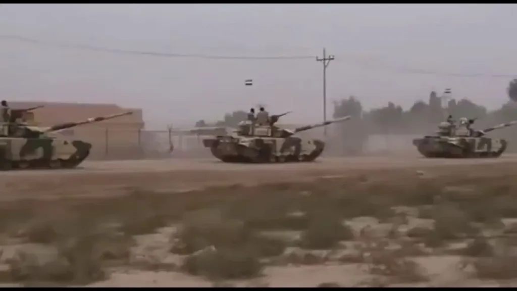 Необычное зрелище в лице танков Т-90С и M1A1SA Abrams армии Ирака, двигающихся в единой колонне