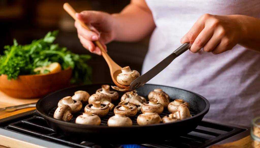 Жарю шампиньоны правильно: выяснила несколько хитростей — они выходят очень нежными, а не жесткими