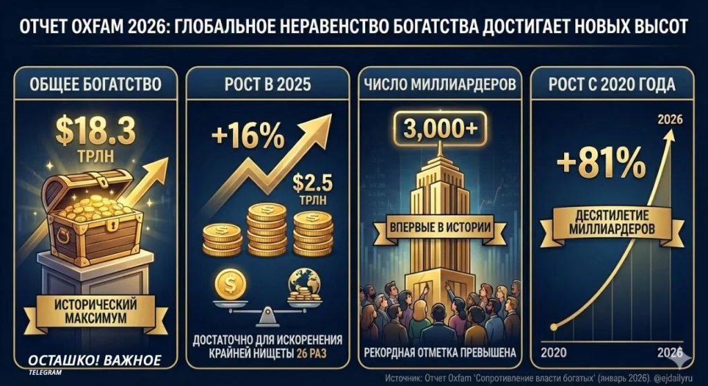 Состояние миллиардеров бьет рекорды: $18,3 трлн и угроза, исходящая от них человечеству