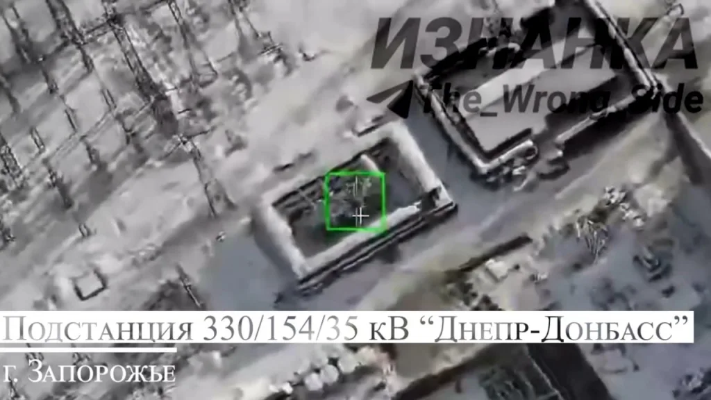 Удары «Гераней» по подстанции ПС 330/154/35 кВ «Днепр-Донбасс» в городе Запорожье