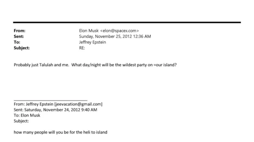 «Когда на нашем острове будет самая дикая вечеринка?»: в слитых файлах нашли письмо Илона Маска Эпштейну в 2012 году