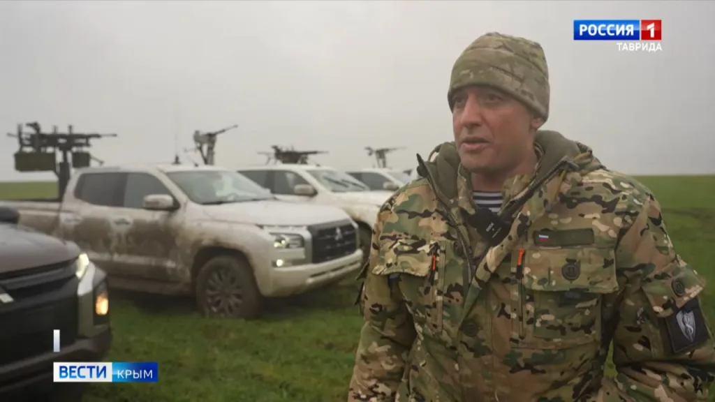 Работа мобильных огневых групп на пикапах в Крыму