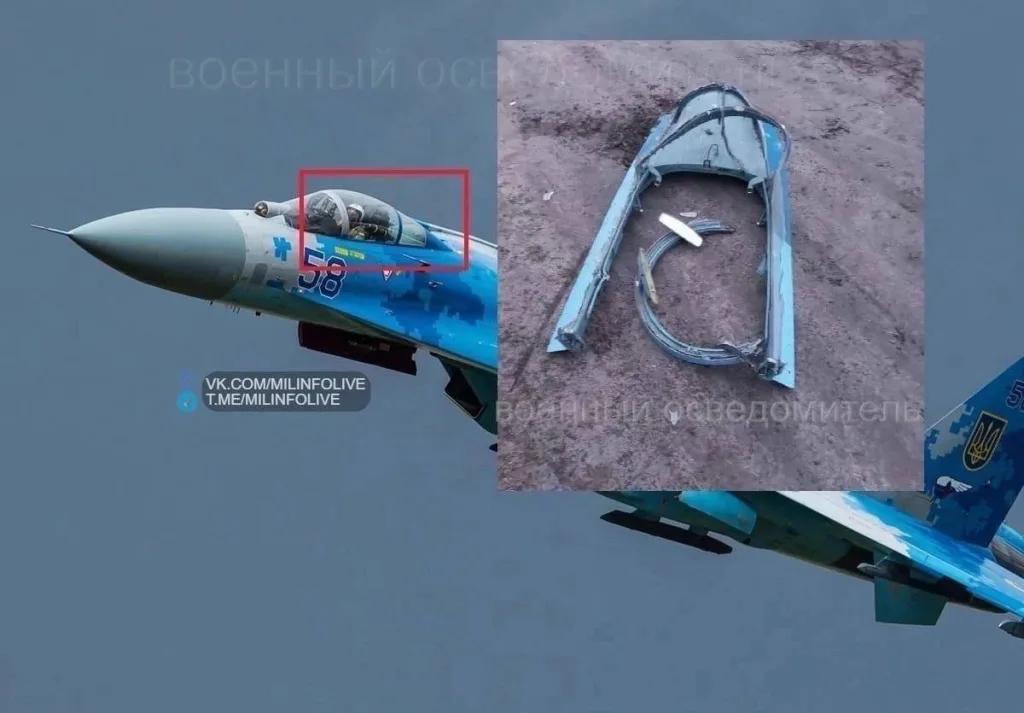 Февраль 2022 года. Сбитый над Киевом истребитель Су-27 831–ой бригады тактической авиации ВВСУ огнём Украинской ПВО