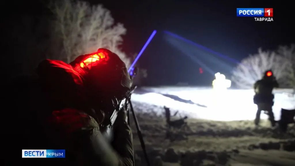 Работа мобильных огневых групп на пикапах в Крыму