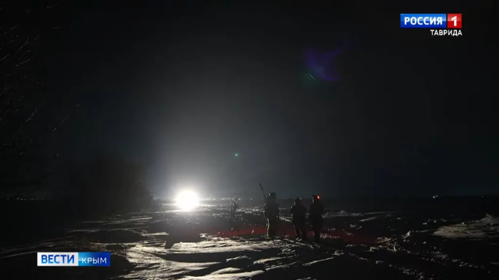 Работа мобильных огневых групп на пикапах в Крыму