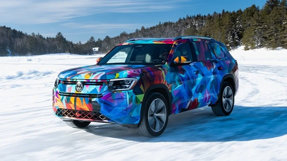 Volkswagen Atlas 2027: испытания нового поколения на льду и первые детали для России