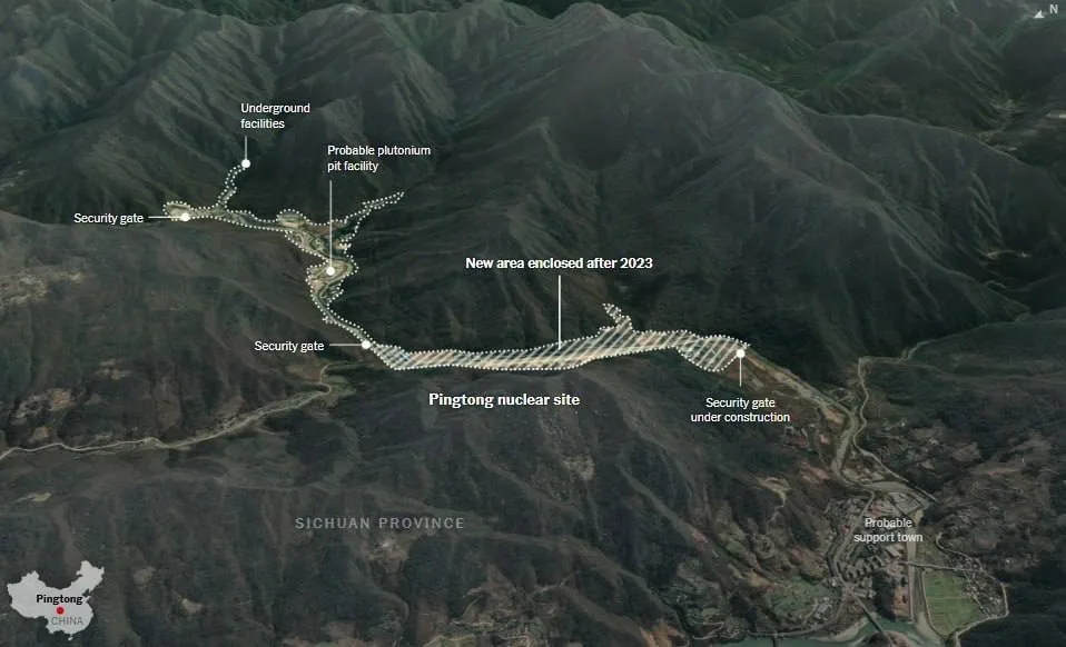 Новые спутниковые снимки, опубликованные New York Times, показывают резкое ускорение в развитии ядерной программы Китая