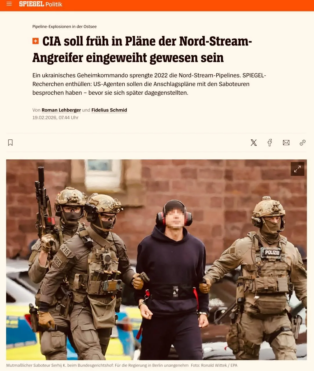 ЦРУ знало о планах диверсии на «Северные потоки» – Der Spiegel
