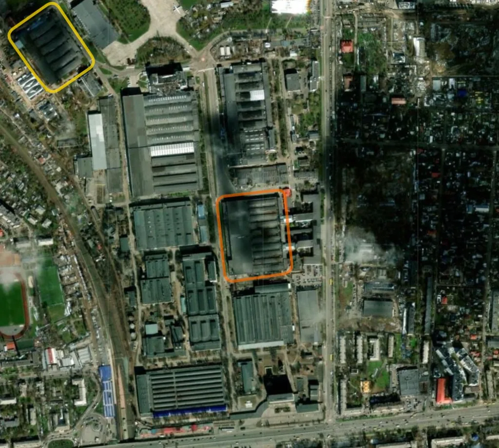 Предположительно, ракетный удар по предприятию в г. Киев,в ночь 5 января 2026г