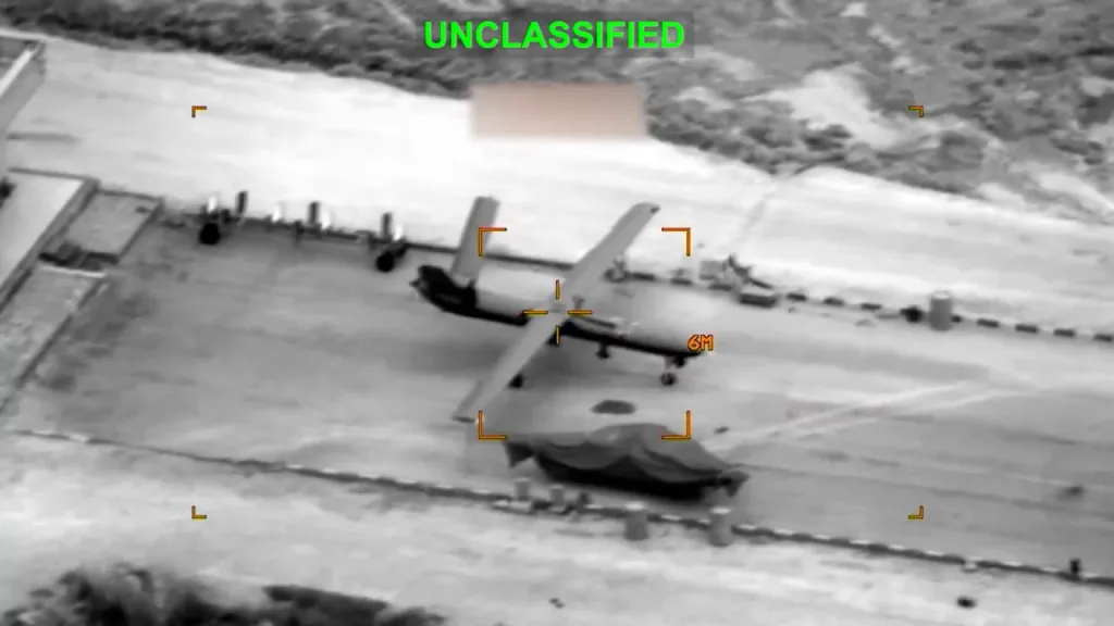 Удары ВВС США по иранскому дрону Shahed-129 на аэродроме, пусковой установке ЗРК Khordad 15, ЗПУ на огневой позиции, а также постройкам и РЛС