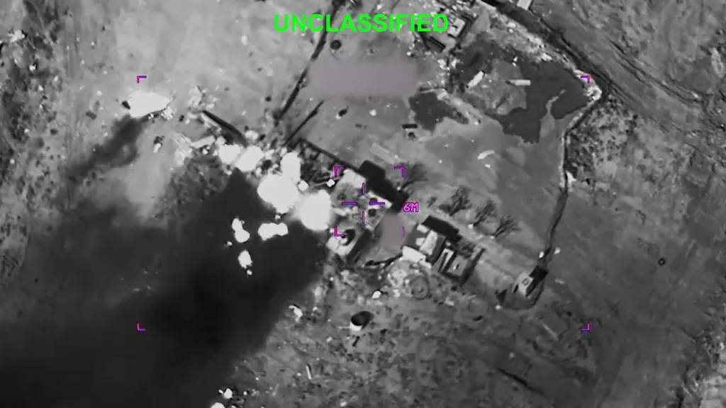 Удары ВВС США по иранскому дрону Shahed-129 на аэродроме, пусковой установке ЗРК Khordad 15, ЗПУ на огневой позиции, а также постройкам и РЛС