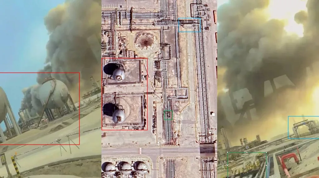 Геолокация видео, показывающего пожар на объекте Saudi Aramco, - Рас-Танура