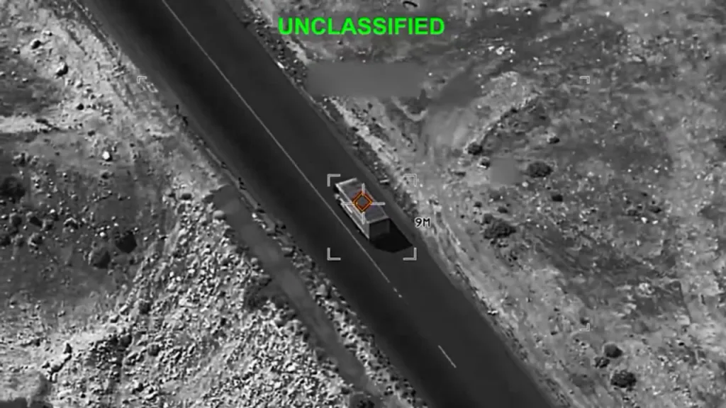 Уничтожение заряжающей установки ЗРК С-200 ударом ВВС США прямо в укрытии у авиабазы Бушер ВВС Ирана, а также очередных замаскированных пусковых установок баллистических ракет и дронов