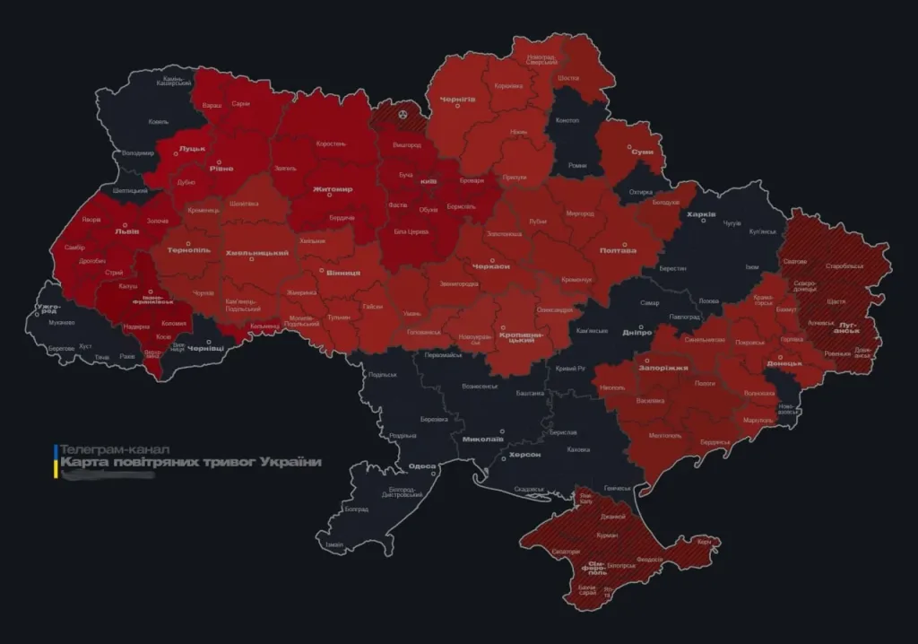 Российские дроны атакуют центральные и западные регионы Украины