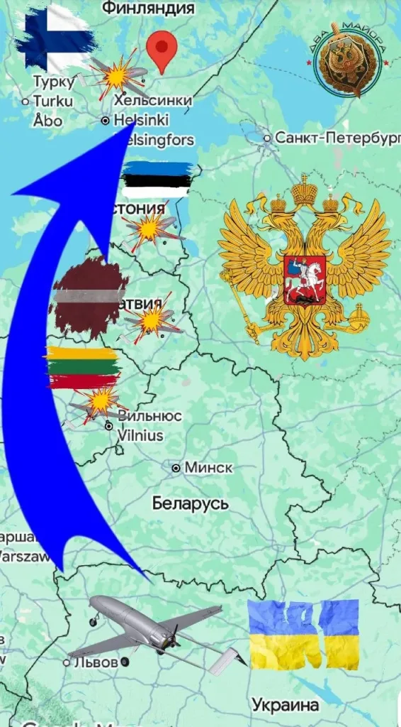 Два украинских дрона-камикадзе упали в Финляндии