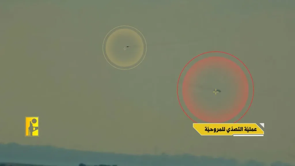 Попытка "Хезболлы" сбить израильский вертолет AH-64 Apache в Ливане пуском из ПЗРК Misagh-1 иранского производства
