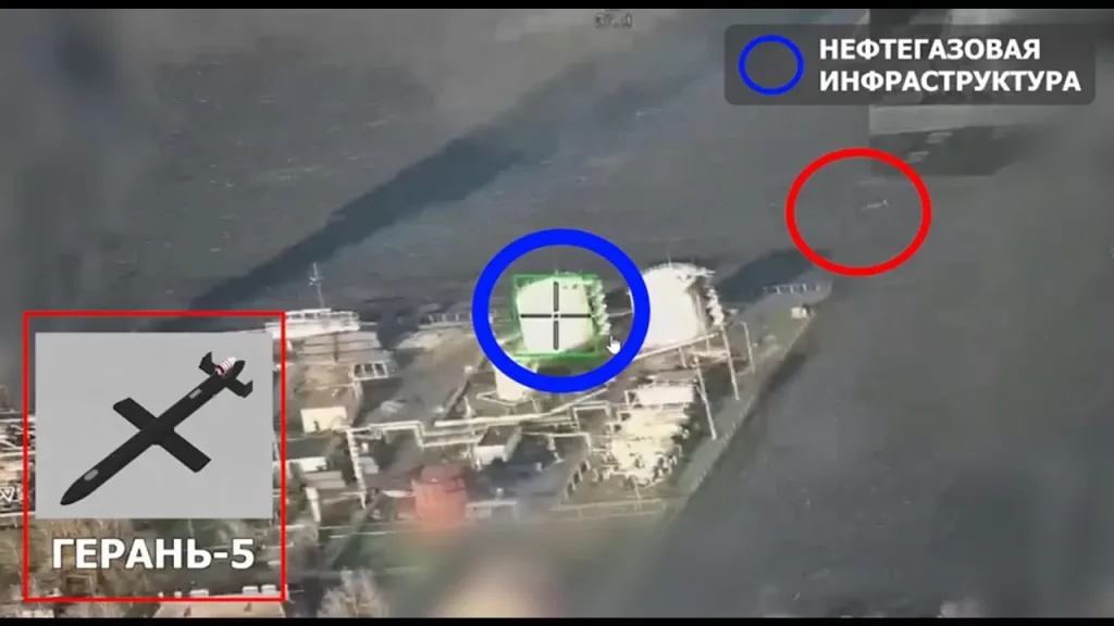 Удары реактивных "Гераней-5" по нефтегазовой инфраструктуре у села Мошенка Сумской области