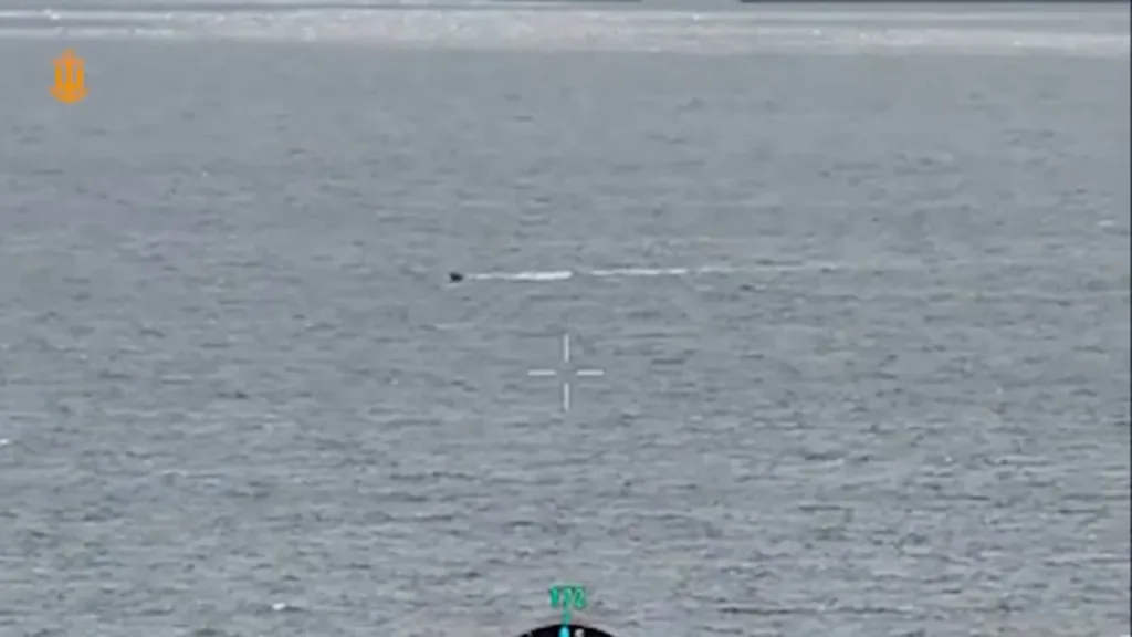 Как заявляется, на кадрах уничтожение российского без экипажного катера-камикадзе, приблизившегося к одному из портов в Одессе