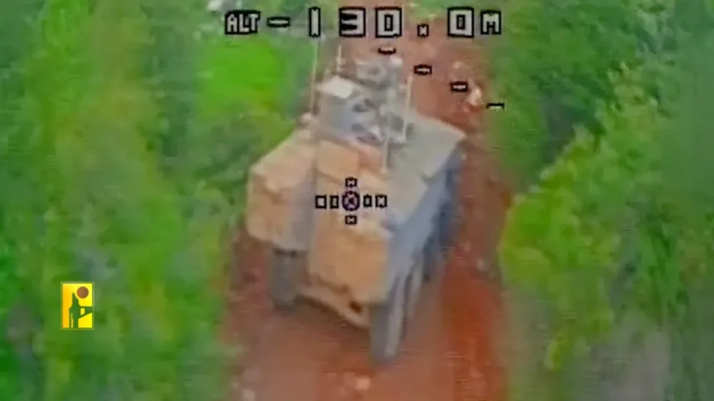 Израильский БТР Eitan и бронебульдозер IDF Caterpillar D9 стали очередными целями FPV-дронов "Хезболлы" в Ливане