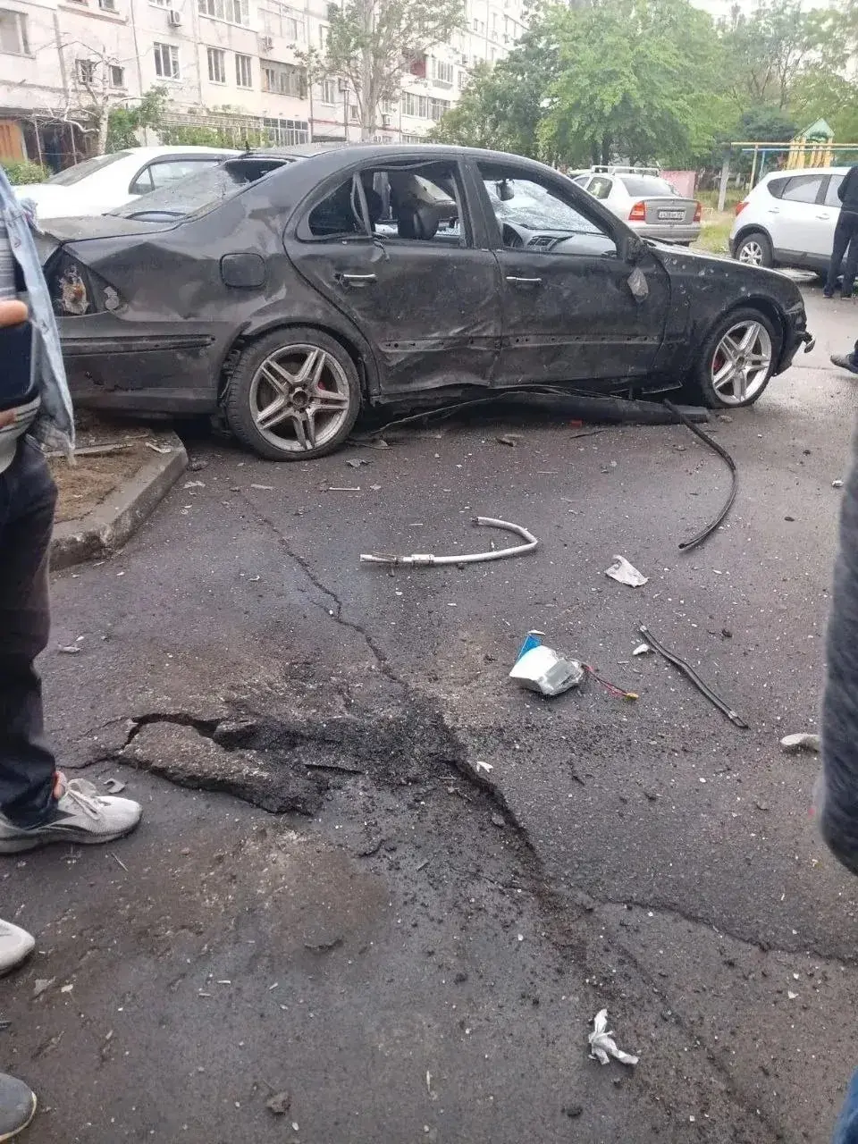 Беспилотник ВСУ сдетонировал на парковке в Энергодаре, пострадавших нет