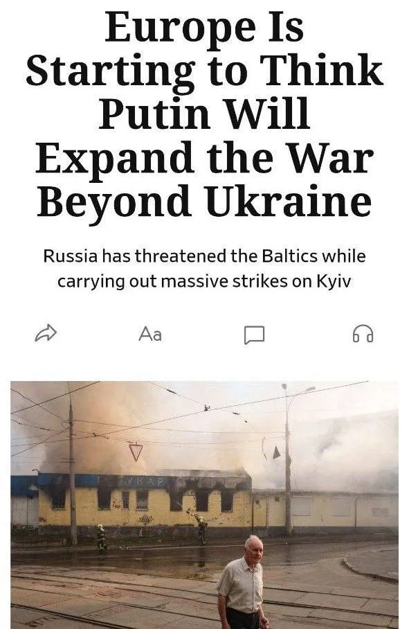 Европа опасается, что Путин расширит войну за пределы Украины, — Wall Street Journal
