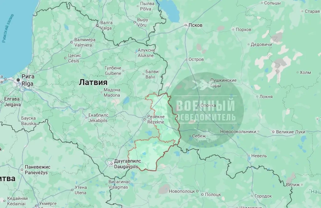 Пролет украинского дрона-камикадзе FP-1 над приграничьем Латвии сегодня утром, куда тот вновь залетел после инцидента 7 мая