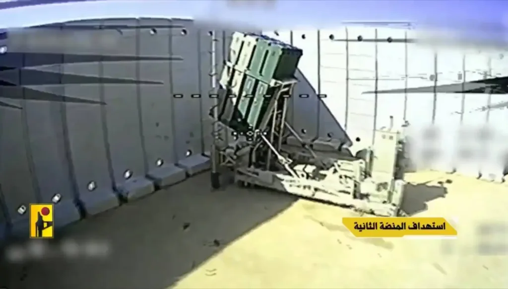 Поражение макета и настоящей пусковой установки ЗРК «Железный купол» (Iron Dome) и РЛС RPS-42 ЦАХАЛ ударами FPV-дронов «Хезболлы» на ливано-израильской границе