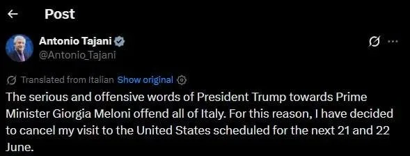 Италия отменила визит главы МИД в США после хамского заявления Трампа