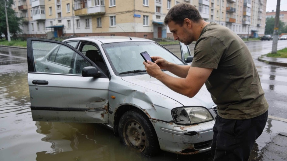 В Тюмени после ливня затопило подземный паркинг: пострадали более 50 машин