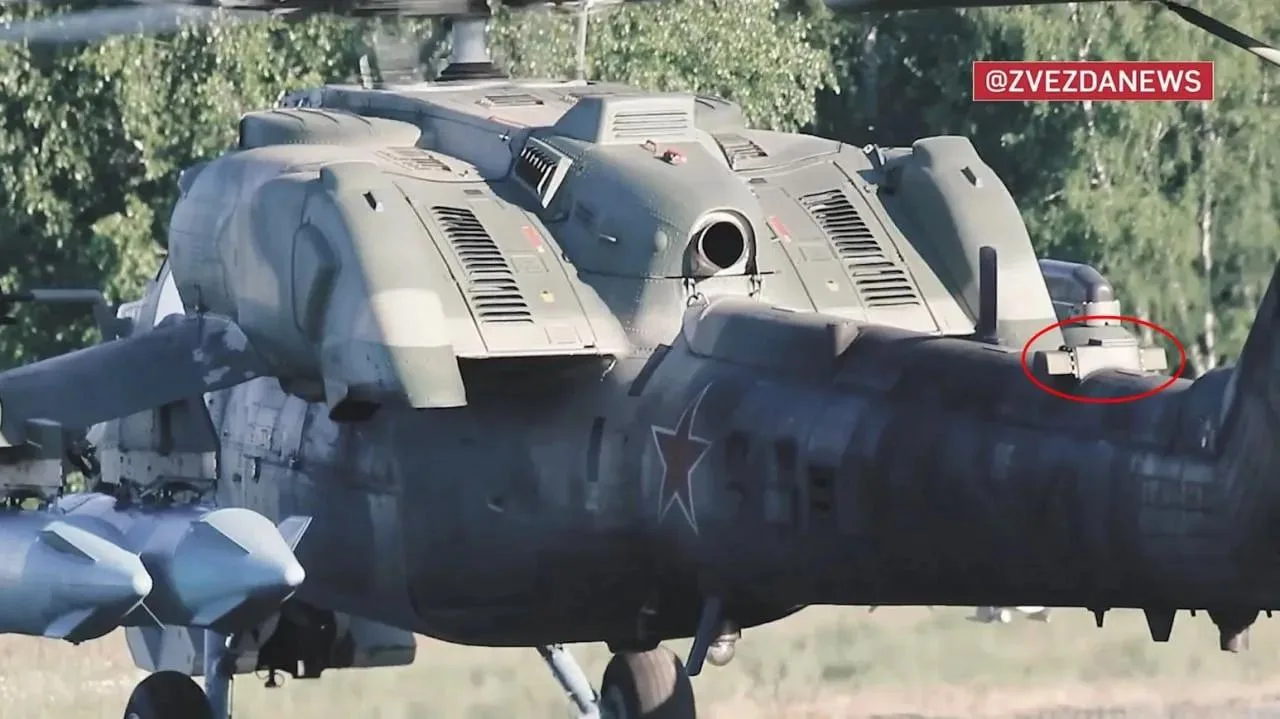 Предположительно, на Ми-28НМ стали устанавливать комплексы РЭБ для противодействия украинским FPV-дронам